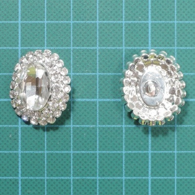 Botão de pé Metálico 25x30mm c/Pedras