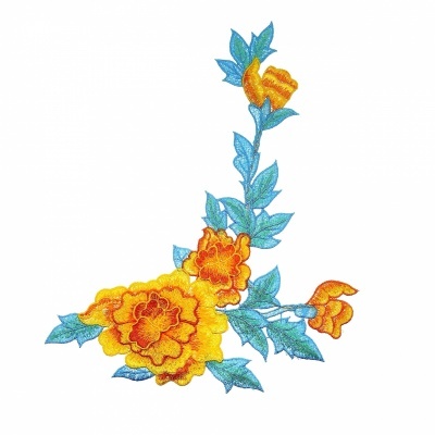 Flor 3D Bordada 34cm x 17,3cm