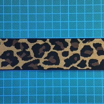 Elástico Jacquard 4cm com Padrão Leopardo
