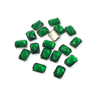 Pedra Rectangular 10x14mm com Base Metálica e Garras