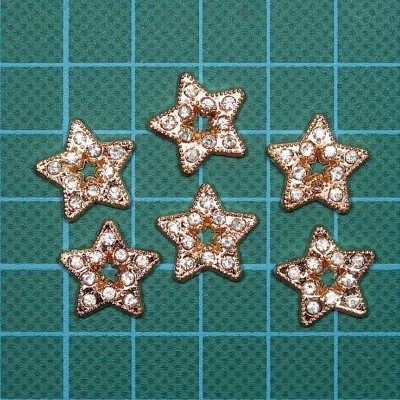 Tacha Estrela 16mm com Brilhantes Termocolante