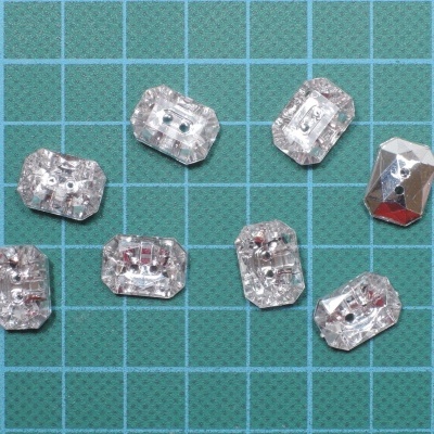 Botão Brilhante Rectangular 10mm x 13mm