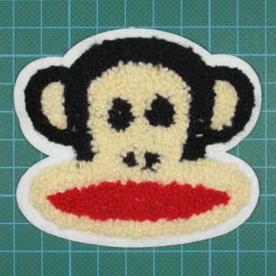 Emblema Macaco 8cm x 7cm Bordado com ponto Argola sobre Feltro