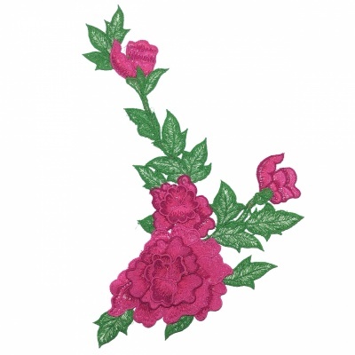 Flor 3D Bordada 34cm x 17,3cm