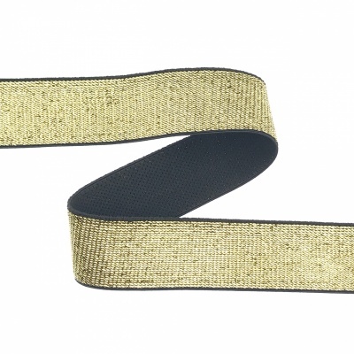 Elástico 28mm Preto com Lurex Ouro