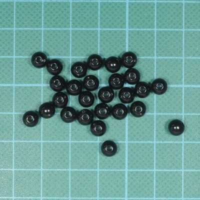Pérola Plástica 6mm Preta com Furo de 1,5mm