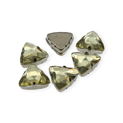 Pedra Triangular 22mm com Base Metálica e Garras