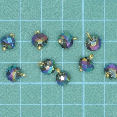 Botão de Pé Bola MF Vidro 8mm Cor Cristal Iris