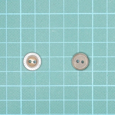 Botão 2 Furos Plástico c/Aro Metálico 12,5mm 20L Caqui /PRT