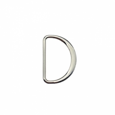 Meia Lua Metálica Achatada 25mm Prateada