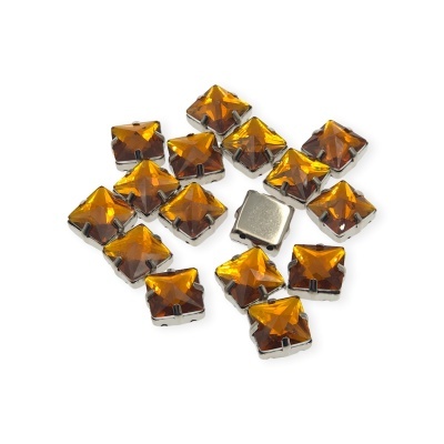 Pedra Quadrada 12mm com Base Metálica e Garras