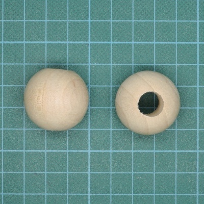 Bola Madeira 28mm com Furo Largo Natural