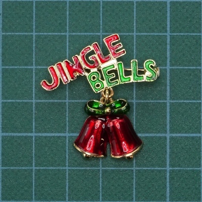 Pregadeira Metálica JINGLE BELLS 4,1x3,4 OR/Cores