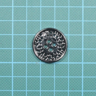 Botão 4 Furos Metálico 25mm com Textura Perforada