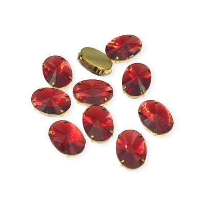 Pedra Oval 18x25mm com Base Metálica e Garras