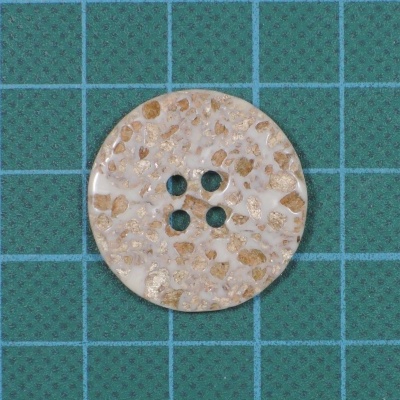 Botão 4 Furos Resina Redondo 25mm BR/Taupe