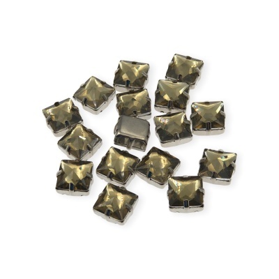 Pedra Quadrada 12mm com Base Metálica e Garras