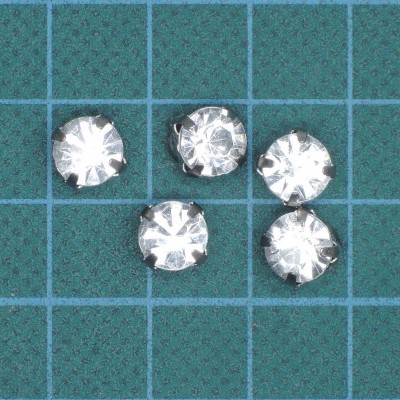 Pedra Redonda Cristal 7mm com Base Metálica