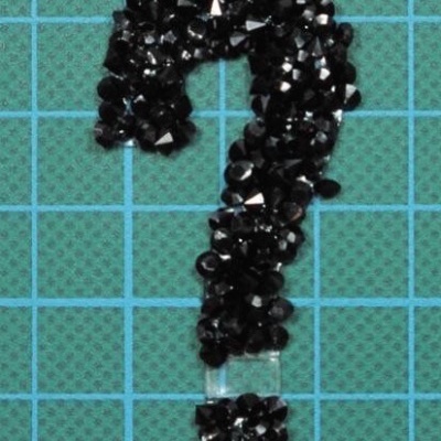 Interrogação Base Cola Brilhantes 2,5x5,7cm PT