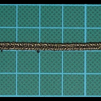 Galão Sutache 2,5mm Preto com Lurex Dpourado