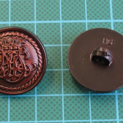 Botão de Pé Militar Brasão Plástico 25mm