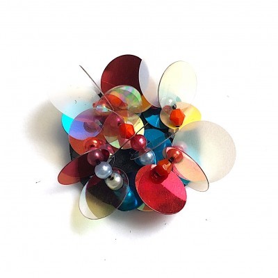 Aplicação Base Feltro 3cm com Lantejoulas,Missangas Cosidas