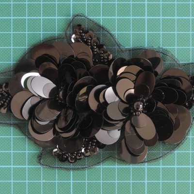 Aplicação com Lantejoulas e Missangas cosidas