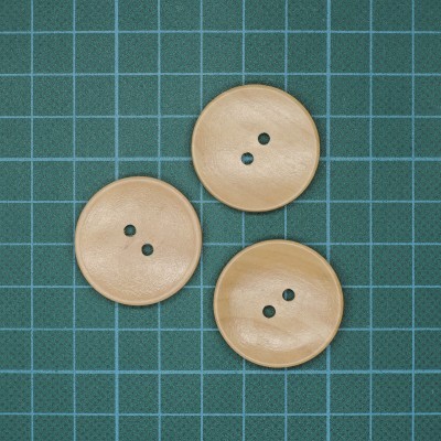 Botão 2 Furos Redondo 30mm Madeira