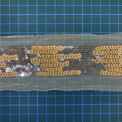 Fita Tule 5,5cm com Lantejoulas 3,5cm