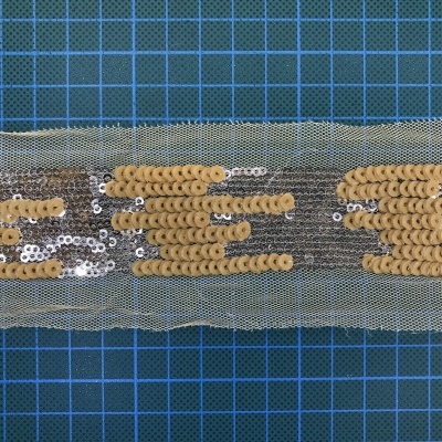 Fita Tule 5,5cm com Lantejoulas 3,5cm