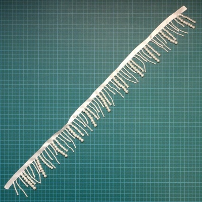 Aplicação Franja com Pérolas 7x65cm/69cm