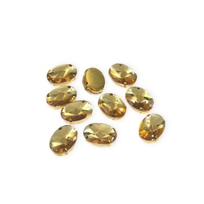 Pedra Oval 18x25mm com Base Metálica e Garras