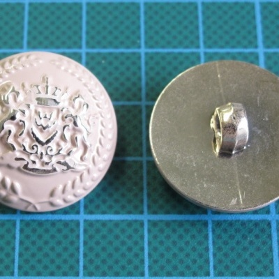 Botão de Pé Militar Brasão Plástico 25mm Rosa