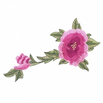 Flor 3D Bordada 28cm x 14,5cm