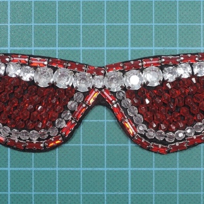 Oculos Base Feltro Termoolante com Pedras eToupies 4,5x20cm