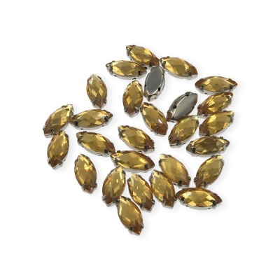 Pedra Barco 7x15mm com Base Metálica e Garras