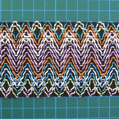 Elástico Fantasia 7cm Zig Zag Multicolor