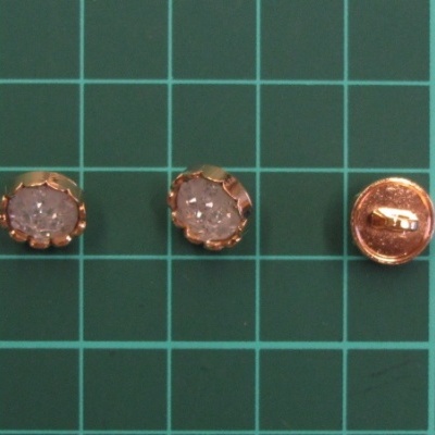 Botão de Pé Redondo com Brlhante Resina 9,5mm