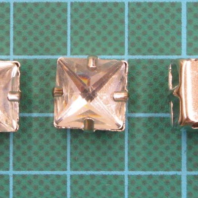 Pedra Quadrada 12mm com Base Metálica e Garras