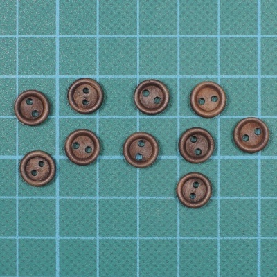 Botão 2 Furos Redondo Madeira 9mm