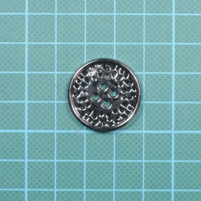 Botão 4 Furos Metálico 25mm com Textura Perforada