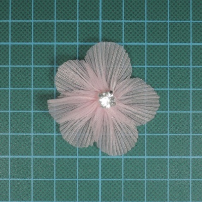 Flor Tecido com Pedra 5x4cm