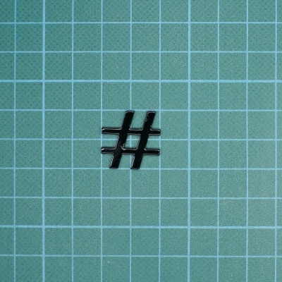 Aplicação Hashtag 2cm Termocolante