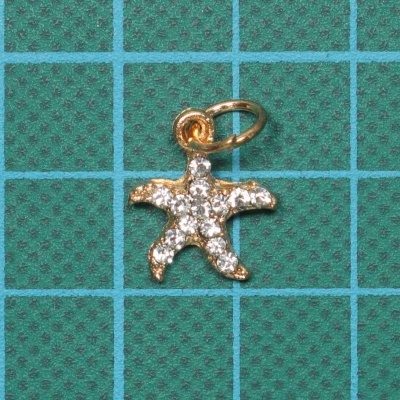 Penduro Estrela com Brilhantes 12,5x15mm