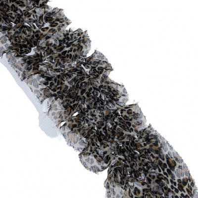 Fita Tule com Bordado Musseline Leopardo 6cm