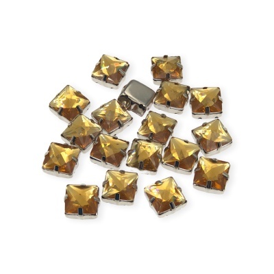 Pedra Quadrada 12mm com Base Metálica e Garras