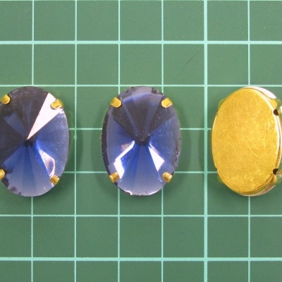 Pedra Oval 18x25mm com Base Metálica e Garras