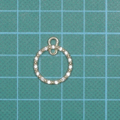 Patilha Metálica com Brilhantes 18x22mm