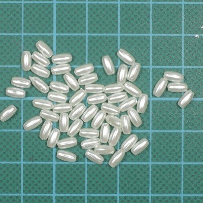Missanga Arroz Plástica Nacarada 3mm x 6mm com Furo 1mm