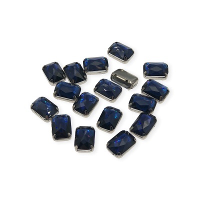 Pedra Rectangular 10x14mm com Base Metálica e Garras